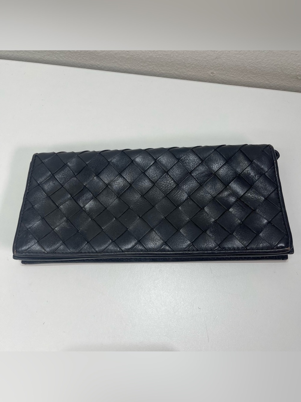 Wilsons Leather Pelle Studio Woven Black Italian Leather Clutch Wristlet Purse